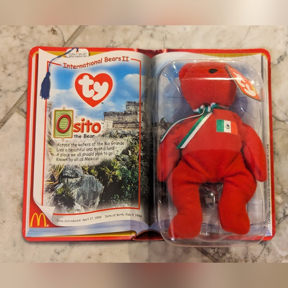 Rare Error Ty Beanie Baby McDonald’s. “Osito” From The International Bears 2 In
